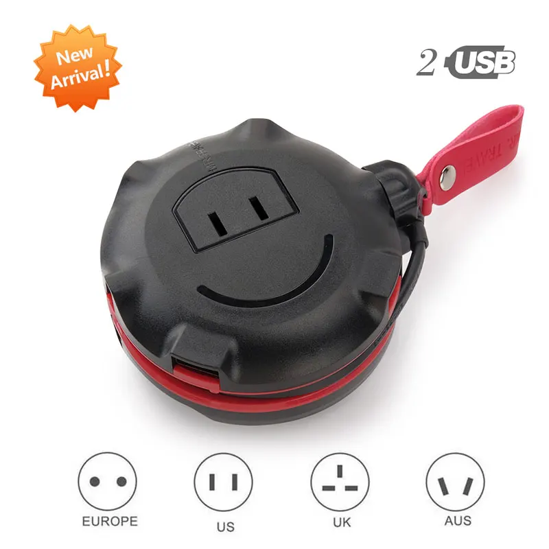 

Travel Adapter International Universal Power Socket All-in-one Worldwide Charger AC Outlet Plug Adapter 2A 2 USB for phone mini