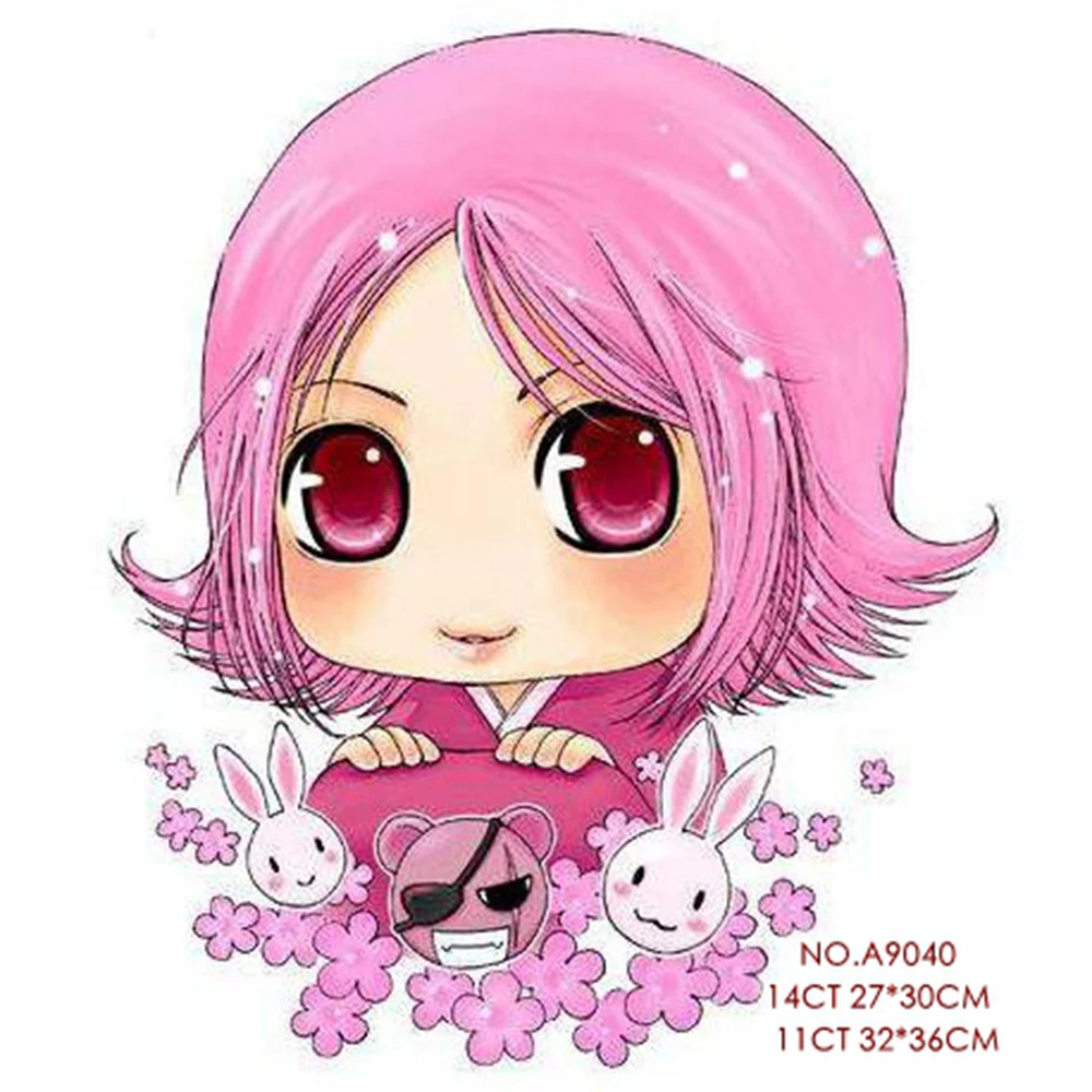 Cross stitch suit cute doll 2 cartoon hand embroidery cross decorative painting material bag a9040 | Дом и сад