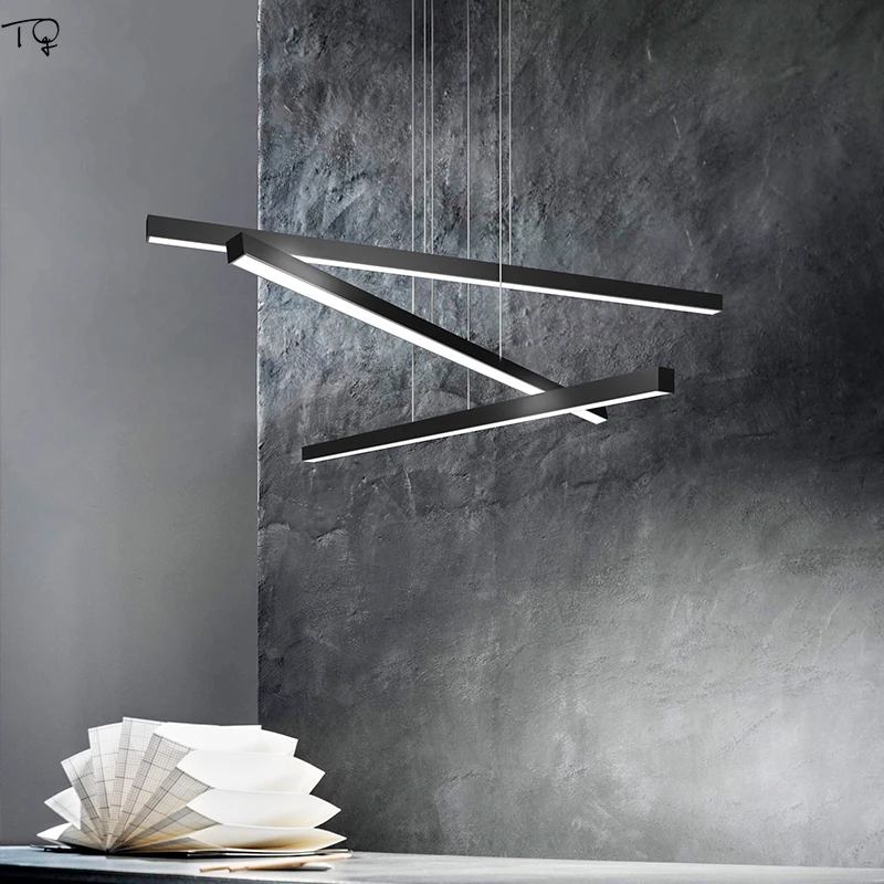 

Nordic Modern Minimalist Art Line LED Long Pendant Light Creative Individual Office Study Living Room Bedroom Dining Room Studio