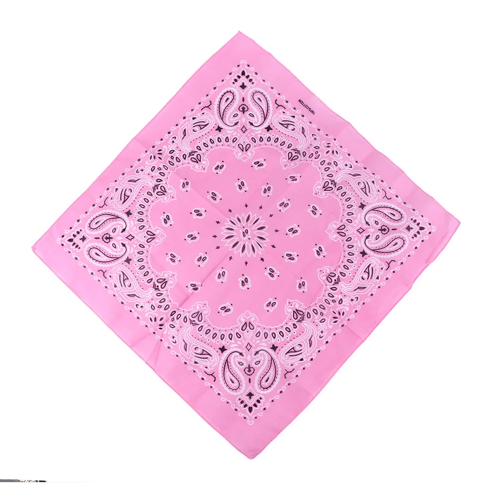 1 шт. хлопок хип хоп Пейсли Бандана квадратный шарф для головы шеи наручный платок для экстремальных видов спорта женщин мужчин 55 см* 55 см - Цвет: pink