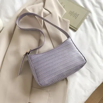 

Women Fashion Bags Femal Handbas 2020 Ins Popular Bag Knitting Print Grain Shoulder Tote Bag Ladies Travel Handbags