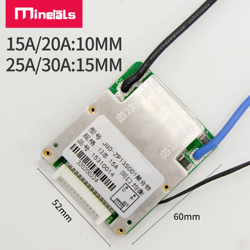Porta Comum de 13s 48v Bms Pcm Li-ion 18650 com Placa de Proteção com Bateria Balanceada Eletrônica Proteção de Temperatura Ntc Bms - Image 2