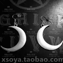 Большие антиаллергенные серьги в стиле панк и ретро с Луной из титановой стали