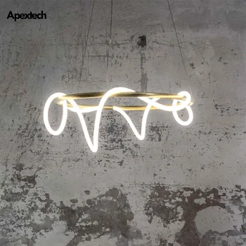 

Free to Shape LED Chandelier Annular and Linear Ceiling Hanging Lamp Modern Artistic Indoor Deco Lighting Luminaires