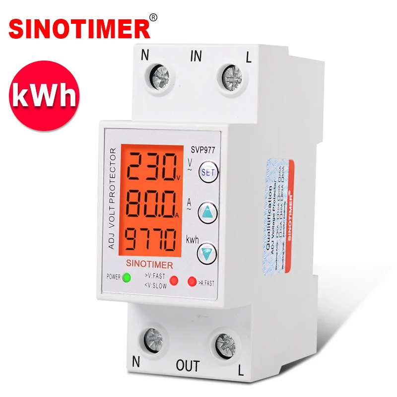 Display Lcd em 220v Ajuste sobre e sob o Protetor Relé de Voltagem Dispositivo de Proteção de Corrente Voltímetro Amperímetro Energia Kwh Medidor
