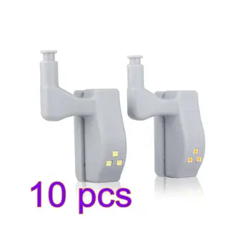 

10pcs Universal LED Under Cabinet Light Cupboard Inner Hinge Lamp Closet Wardrobe Sensor Light christmas Home Night Light @