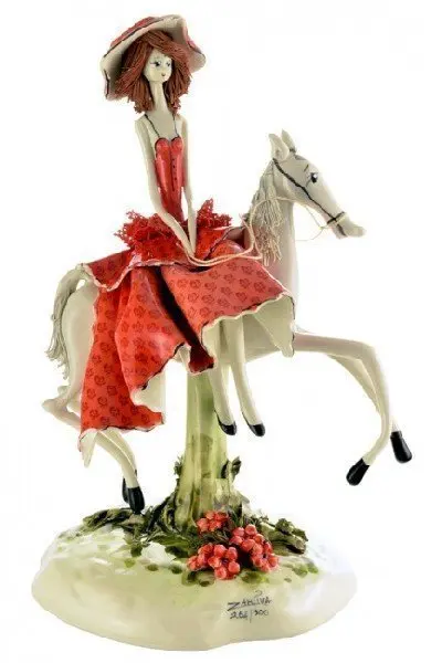 Figurine &quotLady on a horse" h = 20 cm | Дом и сад