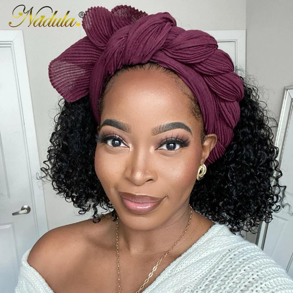 Nadula Short Bob Headband Wig Human Hair 10" 14"Curly Human Hair Wig