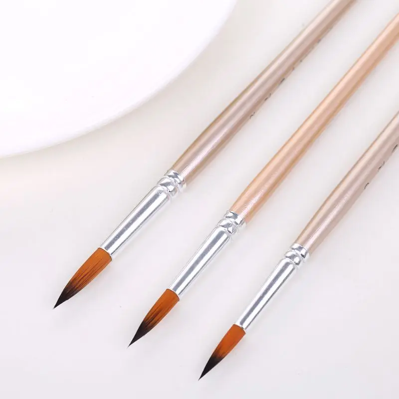 12pcs Spike Paint Brushes Nylon Hair Watercolor Gouache Paintbrushes Art Tools M17F