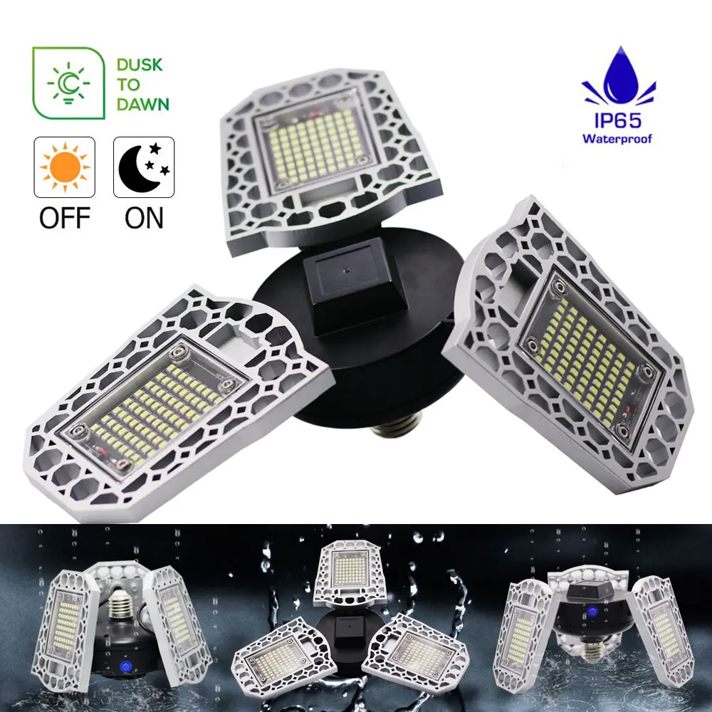 

LED Garage E27 LED Bulb 6000LM LED Deformable Lamp 110V SMD 2835 60W 80W Lights For Gas Station Canopy Workshop Football Field