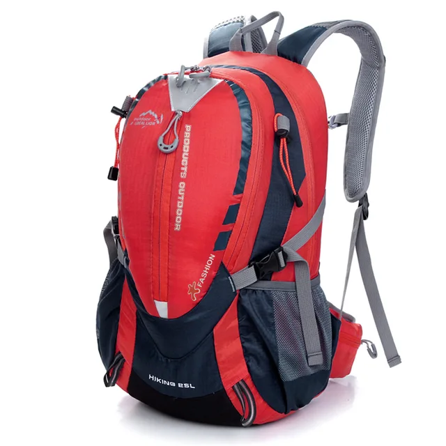 25L Cycling Backpack Men and Women Camping Mountaineering Hiking Backpack Rucksack Camping Bag Trek Backpack Breathable Backpack Red Color