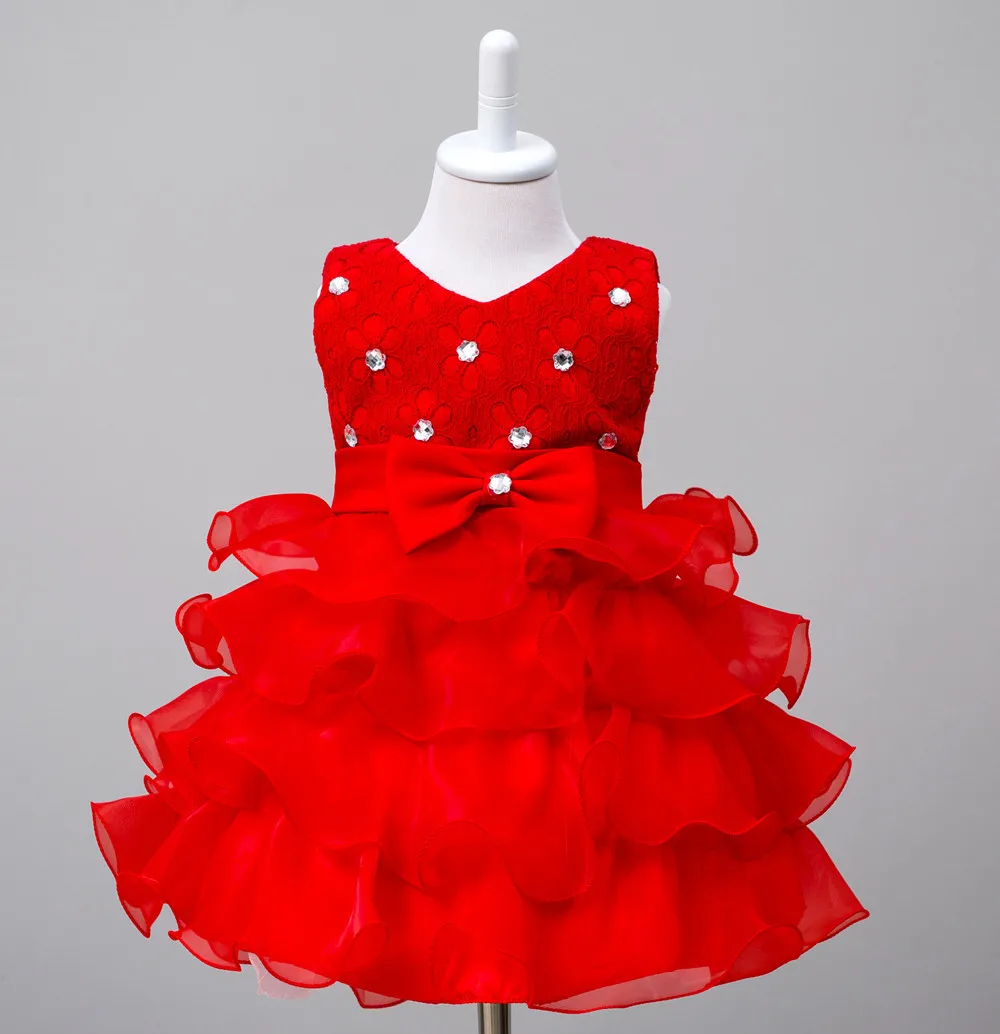 

Europe And America New Style Infant BABY'S FIRST Month Formal Dress Girls a Year of Age Wine Formal Dress Princess Puffy Wedding