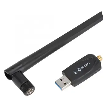 

1200M Dual-band Driver-Free USB 3.0 Wireless 5.8G/2.4G AC Network Card WIFI Receiver for WindowsXP/Win7/Vista/Win8/Win10
