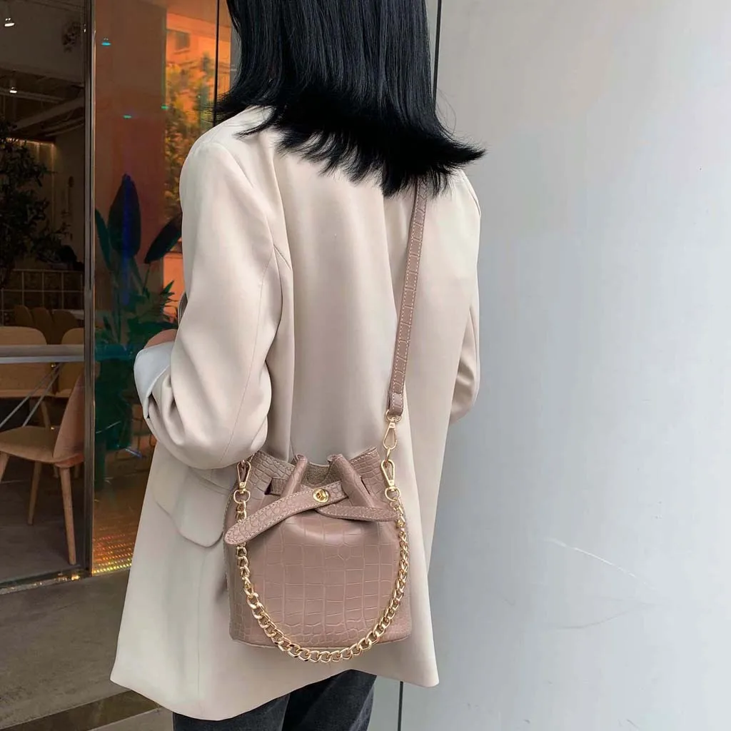 OCARDIAN Crossbody Bag Women 2PC New Wild Shoulder String Versatile Elegant Messenger Bag Simple Solid Fashion Bucket Bag
