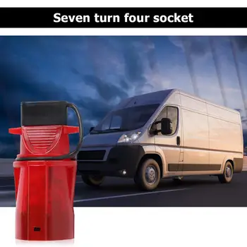 

Plastic Plug 7 Way Round to 4 Way Pin Flat Blade Trailer Connector Converter Stable Conductivity and Weatherability