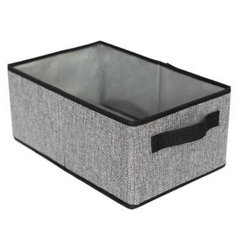 

Washable Folding Clothes Storage Box Foldable Underwear Socks Bra Storage Container Cotton Liene Shirts Storage Box Dark Gray
