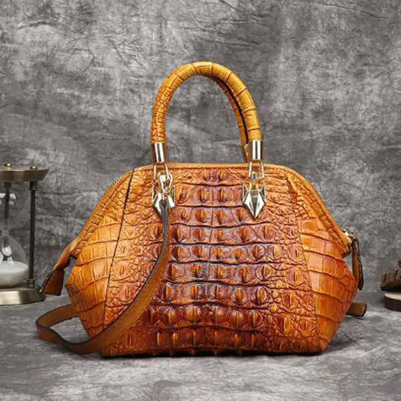 

Genuine Leather Women Handbag Fashion Leather Crossbody Handbag Women Solid Retro Shoulder Messenger Bag