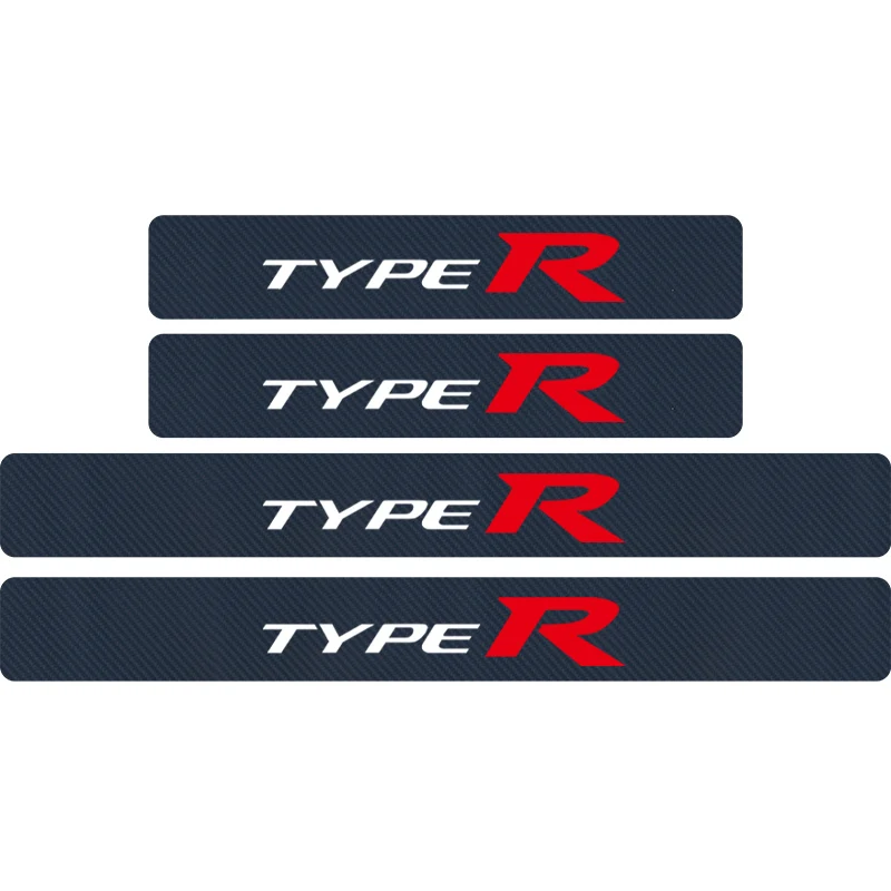 Blue 4 шт. автомобильный Стайлинг из углеродного волокна Typer эмблема автомобильный порог пластина наклейка для Honda City CR-V XR-V HR-V Accord FIT Jazz Stream - Название цвета: Blue
