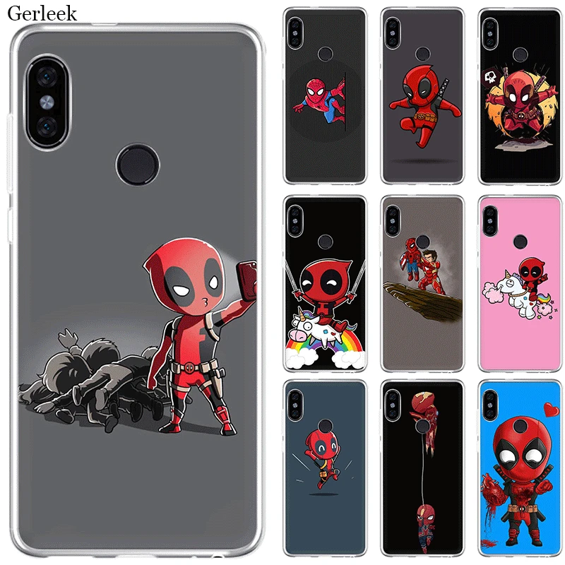 

Mobile Phone Case For Xiaomi Redmi Note 4 4X 3 5 6 7 Pro 5A Hard Cover Marvel Funny Unicorn Deadpool