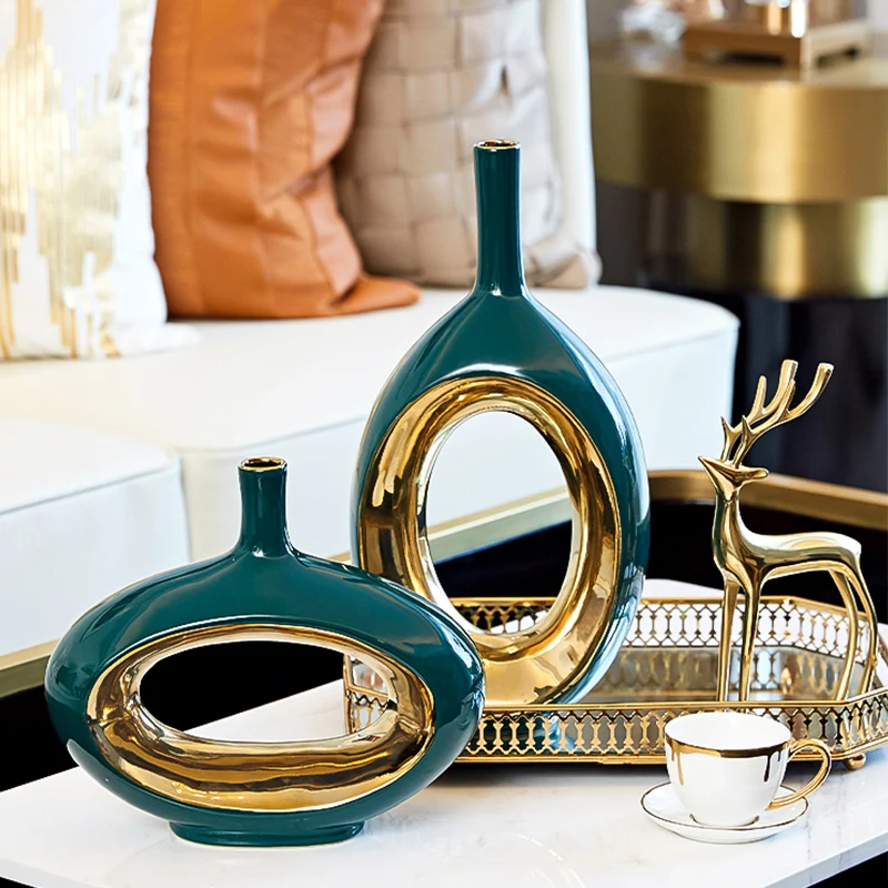 

Керамическая ваза Северной Европы, фарфоровое покрытие, ремесло для гостиной, винного шкафа, мягкие декоративные вставки, вазы с сушеными цветами