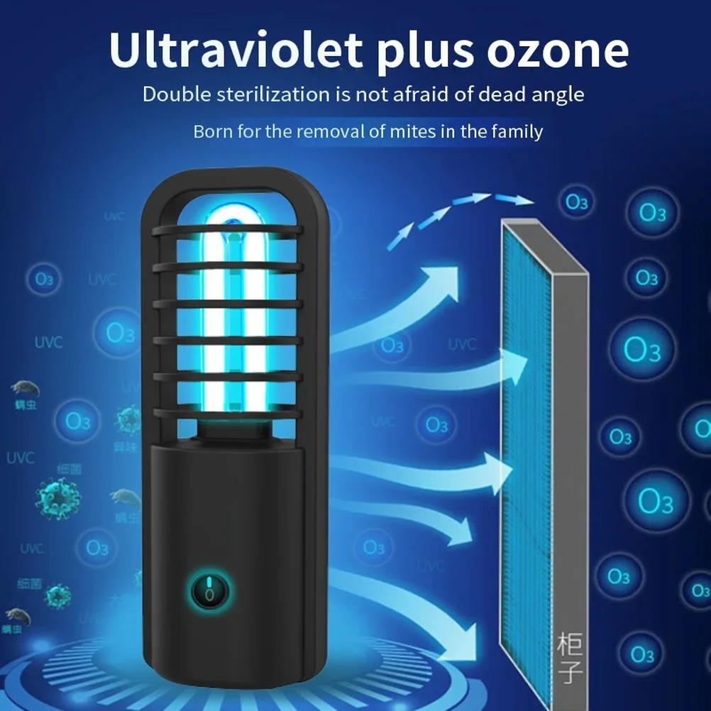 UV Sterilizer Light Rechargeable Home Ultraviolet Bulb UV Germicidal Lamp Ozone Sterilization Lamp Sanitizer