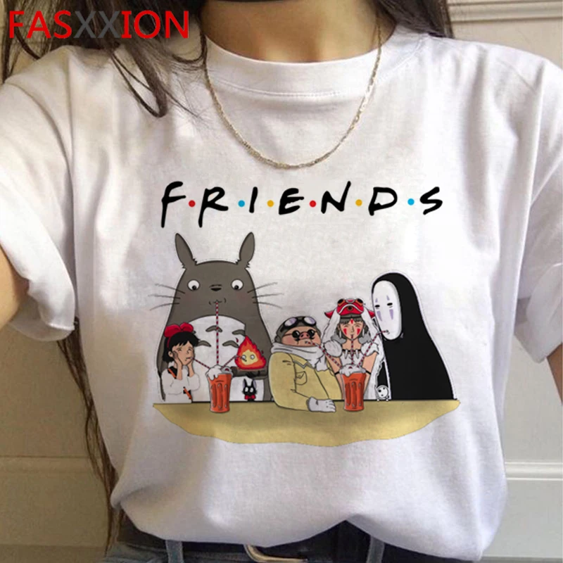 Totoro Studio Ghibli Harajuku футболка женская Ullzang Kawaii забавная мультяшная футболка Хаяо Миядзаки 90s футболки милые футболки женские - Цвет: H4660
