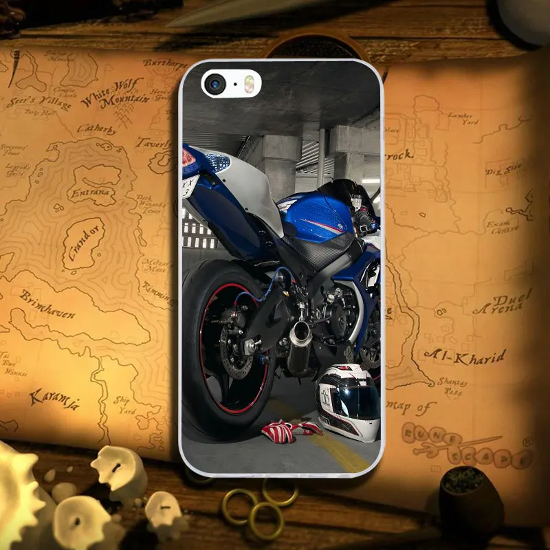 Мягкие ТПУ чехлы обложки для мобильных телефонов iPhone 7 7plus 6 6S 6Plus 5 5S 5C SE 8 8Plus X XR XS Max ретро мотоцикл гоночный мотор - Цвет: Image 4