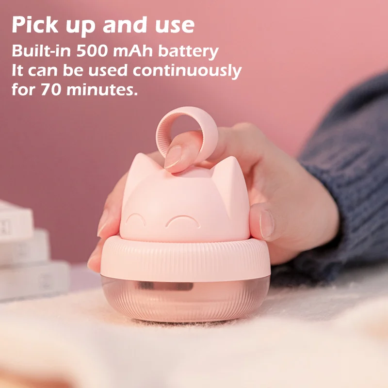 Pisică drăguță electrică cu bile trimmer portabil USB wireless electric mini scame îndepărtează protecție baterie lungă haine părul clipper Remo_voghion.com