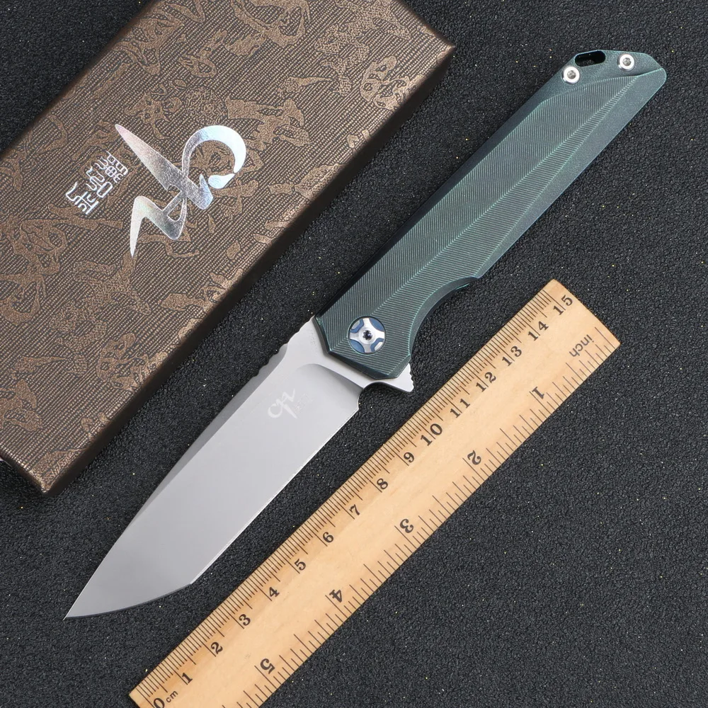 CH M390 Blade CH3507 Flipper folding knife ball bearing washer Titanium handle outdoor camping pocket for gift collection | Инструменты