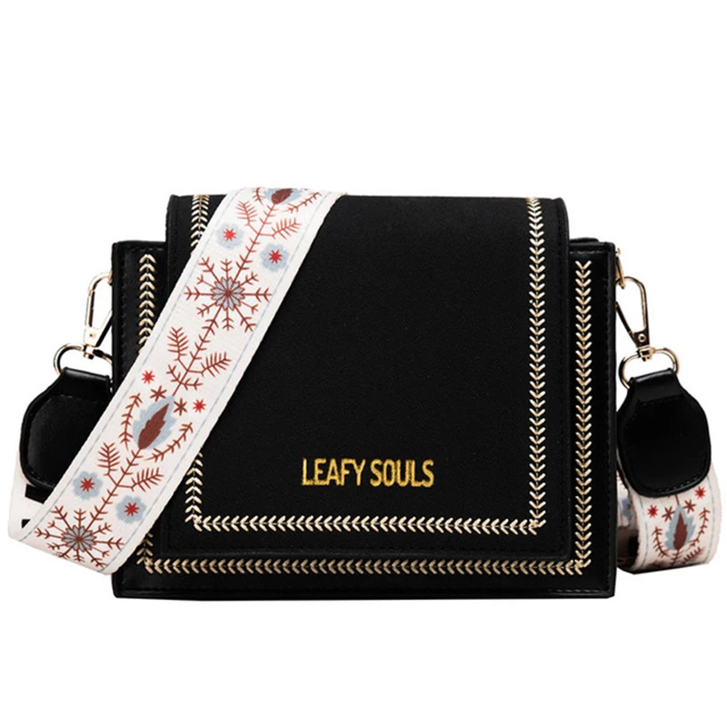 

LITTHING Letter Crossbody bag 2019 Fashion PU Leather Women's Handbag Broadband Shoulder Messenger Bag