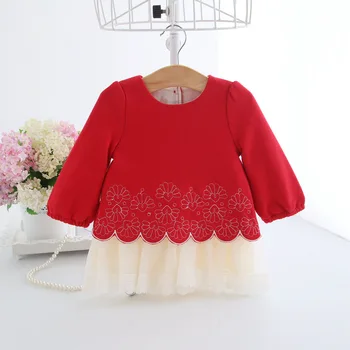 

Baby Girls Christmas Dress Princess Lantern Sleeve Kids dress for girls Newborn Baby Clothes Ball Gown 4 Color 0-2Y