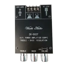 ZK-502T TPA3116D2 Bluetooth 5.0 Subwoofer Amplifier Board 2.0 Channel High Power Audio Stereo Amplifier Board 50W*2 Bass