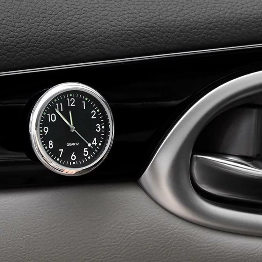 Внутренняя отделка Аналоговые автомобильные Часы Точный световой практичный круглый Стайлинг Авто небольшая палка на портативный самоклеящийся