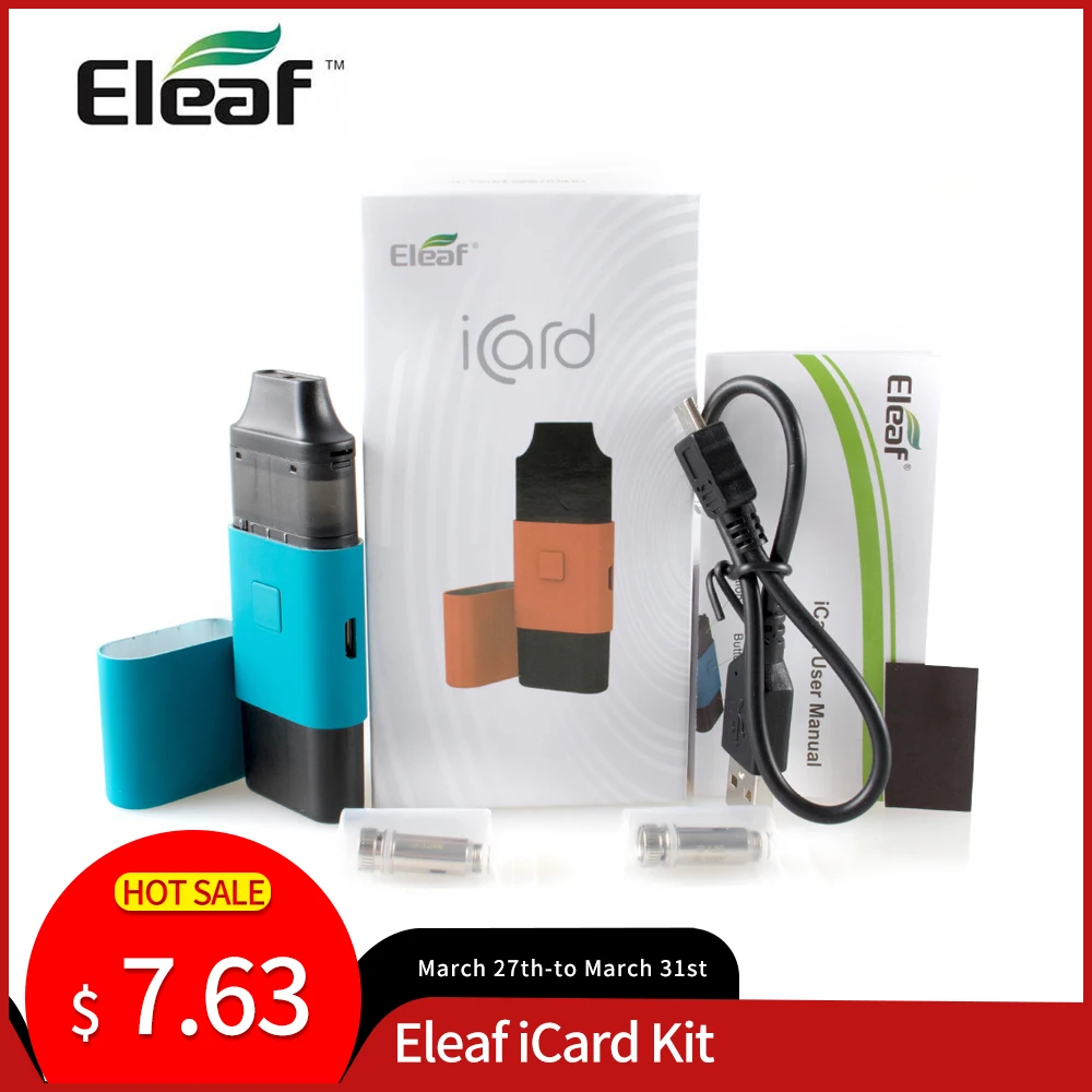 [US/R] Original Eleaf iCard Kit 15W built in 650mAh Battery with 2ml Cartridge ID 1.2ohm coil Electronic cigarette vape|Electronic Cigarette Kits| - AliExpress