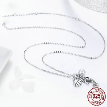 

New Dripping Mermaid Pendants necklace Vintage Fairytale Ocean Sea Necklaces Women Girl Sweater Chain Beach Jewelry Accessories