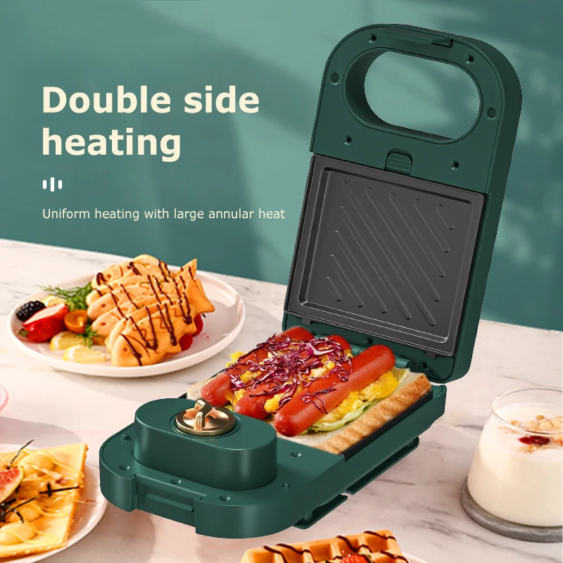 Electric Sandwich Maker Regular Breakfast Maker Waffle Toaster Versatile Takoyaki Pancake Eu Plug Kitchen Appliance