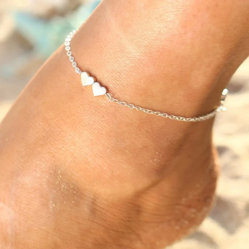 TAY European and American geometric pendant anklet fashion alloy heart-shaped anklet men and women holiday holiday gift TAY European and American geometric pendant anklet fashion alloy heart-shaped anklet men and women holiday holiday gift