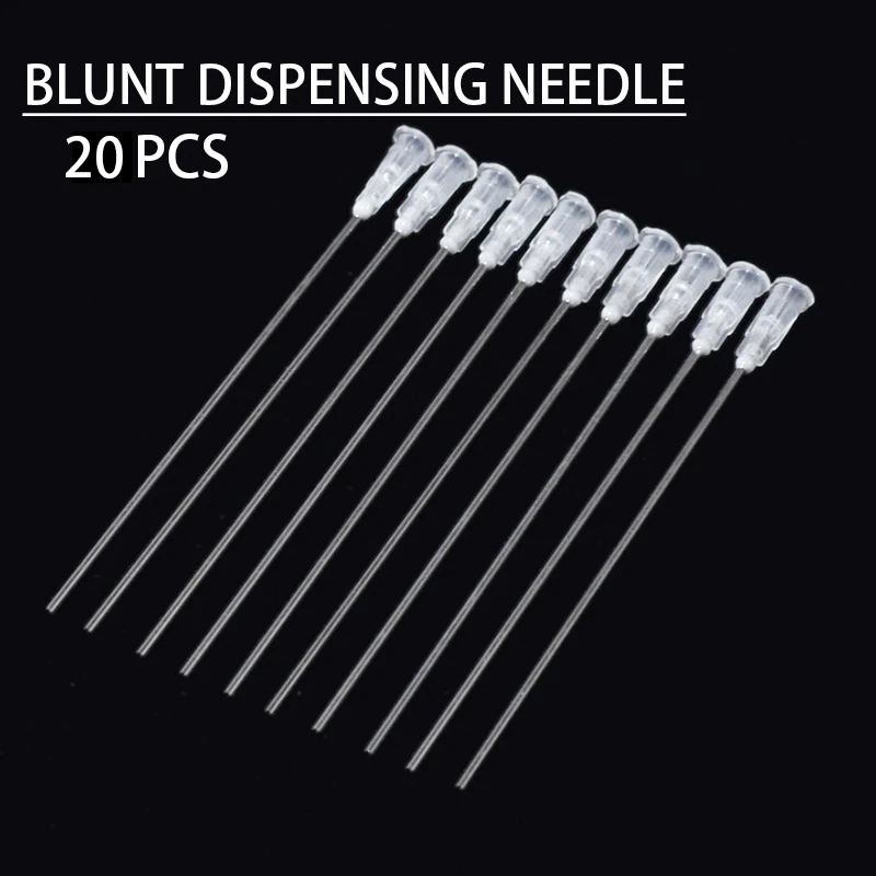 10/20pcs 100MM White Stainless Steel Blunt Dispensing Needles Glue Syringe Needle Tips For Gluing Filling Ink Oil Welding Flux solder paste syringe