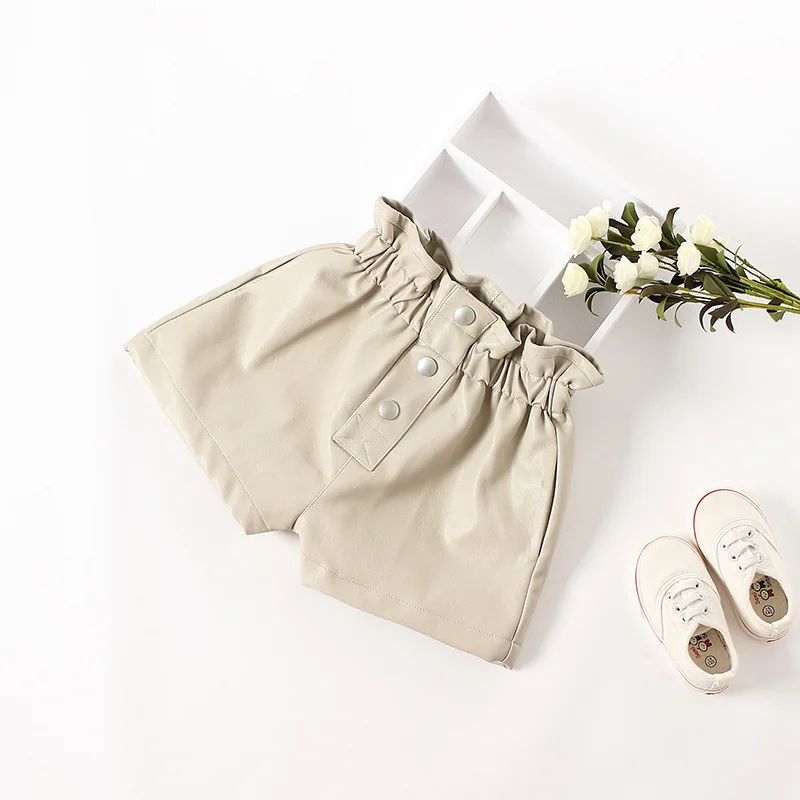 New autumn winter Kids faux leather Shorts pants For Girls baby Princess pant Children 6 8 10 12 years