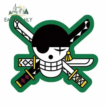 

EARLFAMILY 13cm x 11.9cm for One Piece Zoro Car Stickers and Decals Anime Personality Vinyl Trunk JDM Motorcycle Laptop Decor