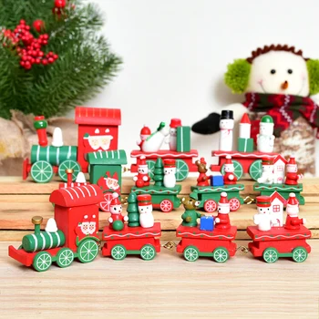 

New Christmas Train Blocks Christmas Decoration with Santa Claus Christmas Children Toys Gifts Decorations Navida New Year Gifts