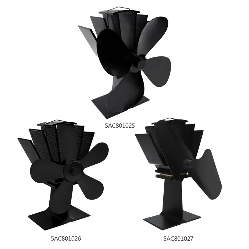 

5 Blades Heat Self-Powered Stove Top Fan Aluminium Silent Eco-Friendly Fuel Saving For Wood Log Burner Fireplace Ecofan