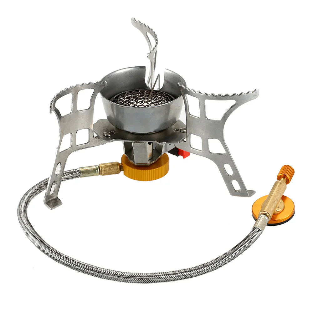 

Windproof Camping Gas Stove Lightweight Folding Outdoor Stove Backpacking Cooking Burners Camping Stove with Carry Box