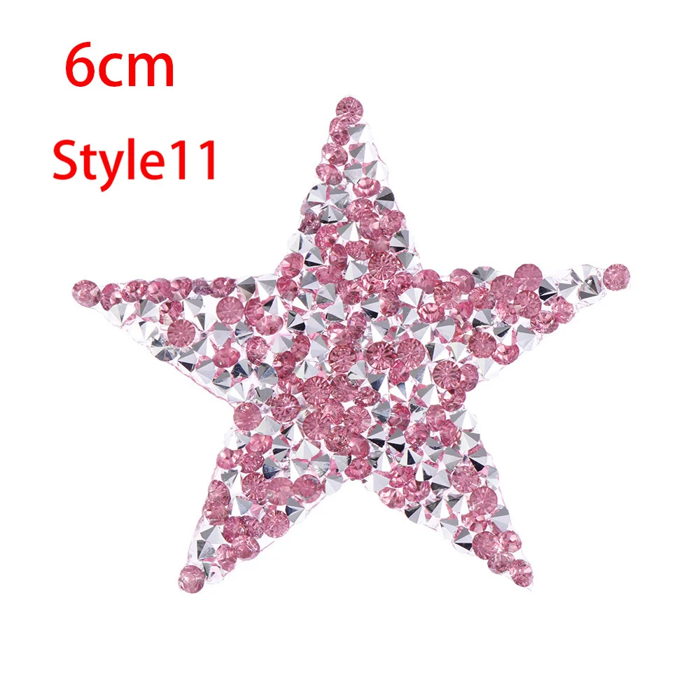 Style11 6cm Стразы со стразами, Звездные нашивки, поделки, мотив, железные нашивки, аппликация для теплопередачи, одежда, сумка для обуви, много размеров - Цвет: Style11 6cm