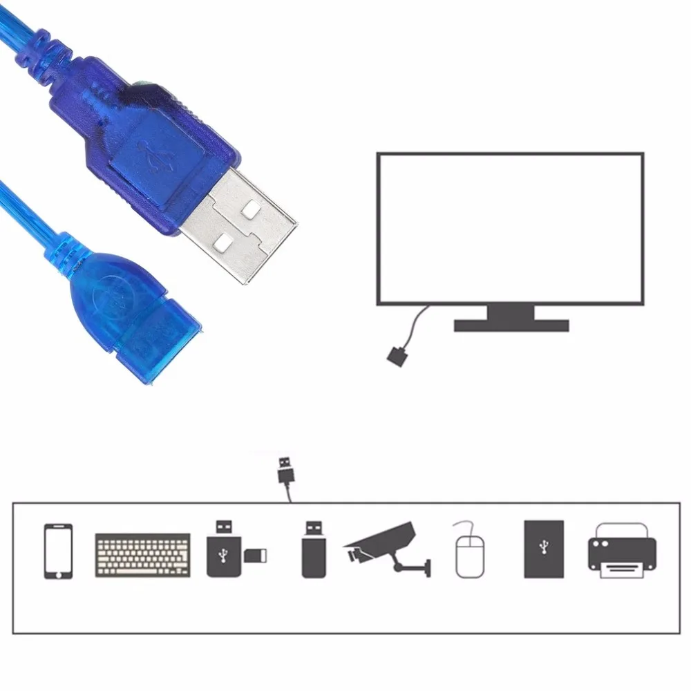 JINCHI 1/1.5/2/3 м анти помех USB 2 0 Удлинительный Кабель "папа" в женскому удлинитель
