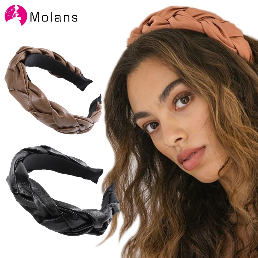 White leather headband scarf spring hairband women head scarf wide faux leather fall headband for medium and large head size