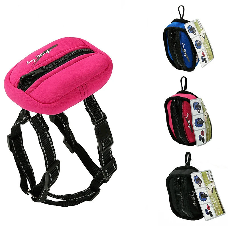 

Pet dog harness reflective vest Reversible bag outdoor training leash with set for small medium s