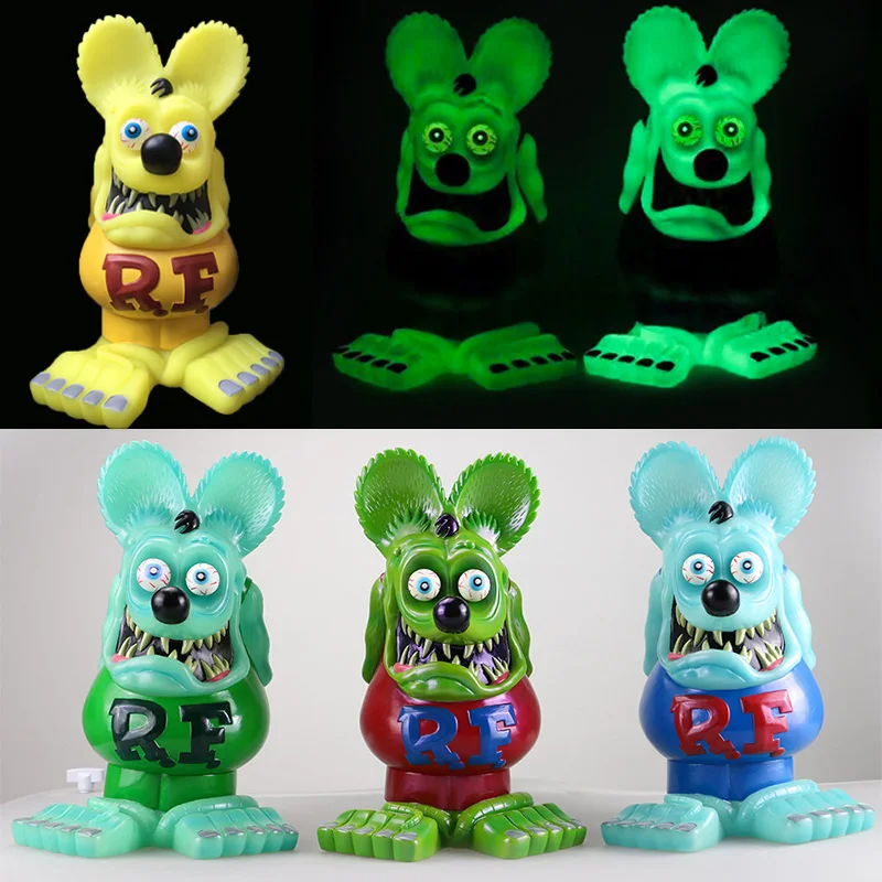 

Rat Fink Mouse Model Toys Collections Statue Ratfink Figure Action Glow In Dark Sidewalk Ed Big Daddy Roth Christmas Gifts