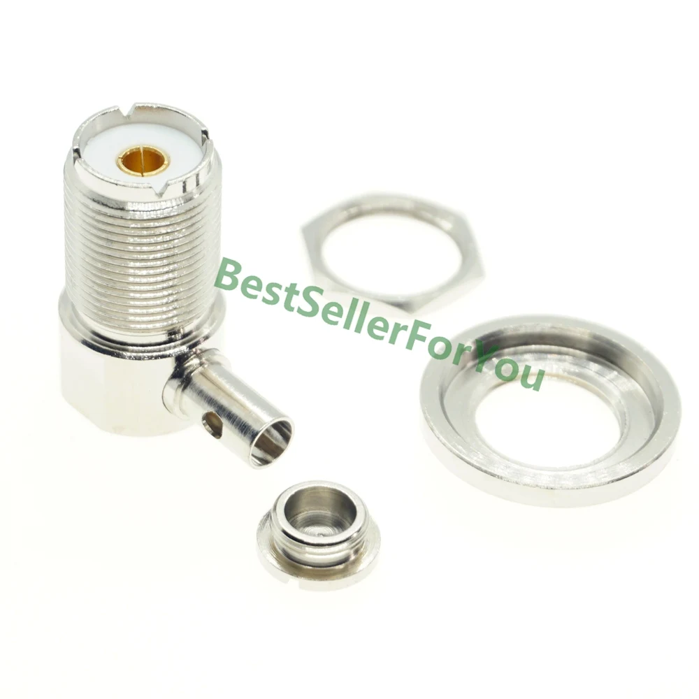 Разъем UHF SO239 SO-239 Jack под прямым углом припой 2 отверстия разъем 90 градусов LMR195 RG58 RG400 RG142 кабель b