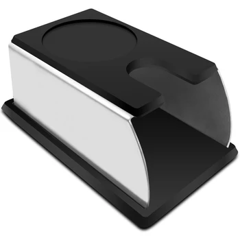 

Sturdy Stainless Steel Silicone Espresso Coffee Tamper Stand Barista Tool Tamping Holder Rack Shelf Coffee Machine Tool Black